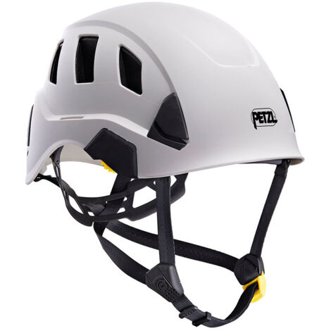 Petzl – Casque de protection Strato Vent – Norme EPI EN 397, EN 12492 – Jugulaire DUAL – Trous de ventilation pour aération – Taille unique – Blanc - A020BA