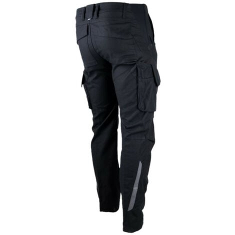 Pantalon de cuisine homme noir - T38 - 35% coton 65% polyester