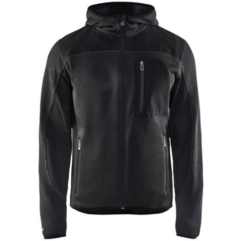 Veste tricotée à capuche homme BLAKLADER 4930 - Gris foncé / Noir - S