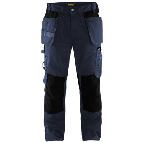 BLAKLADER Pantalon de travail artisan - 1555 - Bleu foncé / Noir - 38 - Jambes courtes