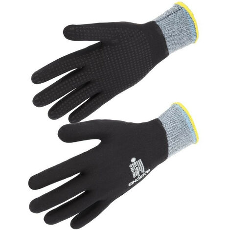 10 paires gants nitrile tout enduit SINGER SAFETY NYMFIT02 - Noir - 8 (M)