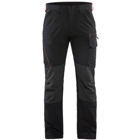 Pantalon services stretch 4D BLAKLADER 1422 - Noir / Rouge - 58 - Jambes courtes (1/4)