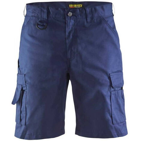 Blaklader – Short de travail homme haute visibilité – 65% polyester, 35% coton – Poches arrières et poche téléphone – Taille 44 – Bleu foncé (1/4)