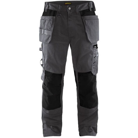 BLAKLADER Pantalon de travail artisan - 1555 - Gris moyen / Noir - 40 - Jambes standards