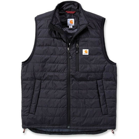 Carhartt – Gilet matelassé sans manches Gilliam noir – 100 % nylon Cordura – Technologie Rain Defender – Isolation thermique – Col montant zippé