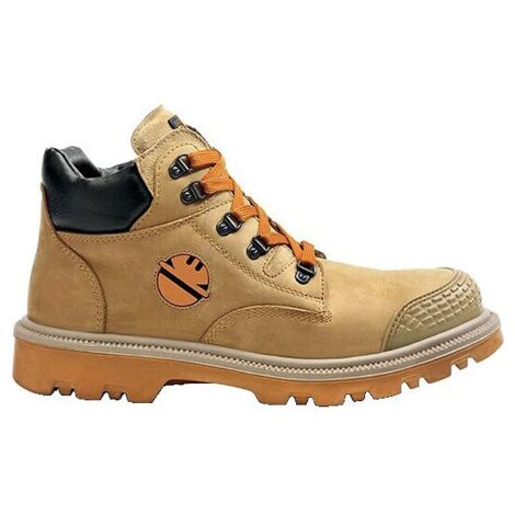 Chaussures de sécurité hautes S3 Digger Dint – Cuir nubuck – Semelle antidérapante SRC – Résistantes à la chaleur jusqu'à 300°C – Pointure 41 – Jaune – Dike