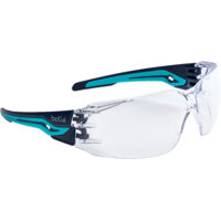 Bollé Safety – Lunettes de protection incolores EN 166 – Vision panoramique – Traitement Platinum Lite – Branches bi matière Flex 160°