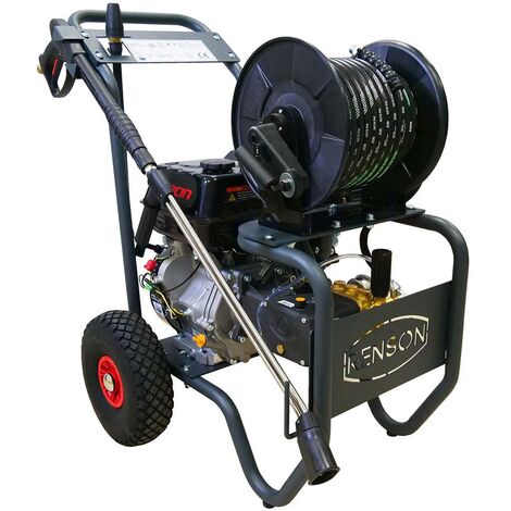 Renson – Nettoyeur haute pression thermique 250 bar – Débit 15 L/min – Moteur Loncin G420F – Châssis acier époxy – Roues gonflables tout-terrain