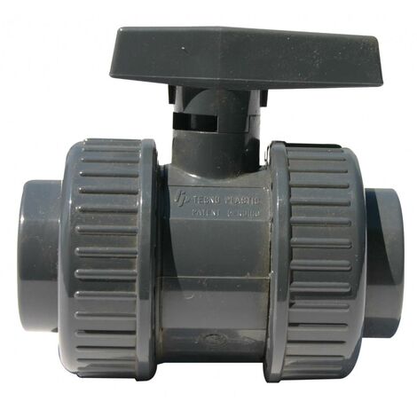 VANNE DOUBLE UNION POIGNEE GRISE PVC BVD FF 32 RENSON