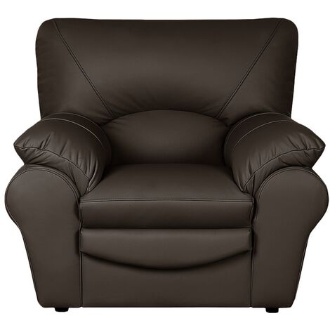 Fauteuil 1 place en 100% tout cuir italien vachette OSATIS, couleur chocolat (1/3)