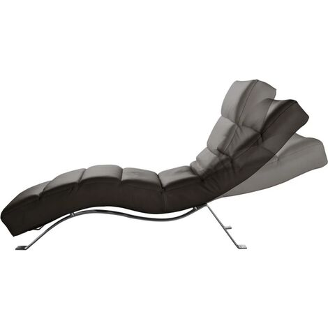 Chaise longue réglable multipositions, en cuir de luxe italien, SWEET, chocolat (1/5)