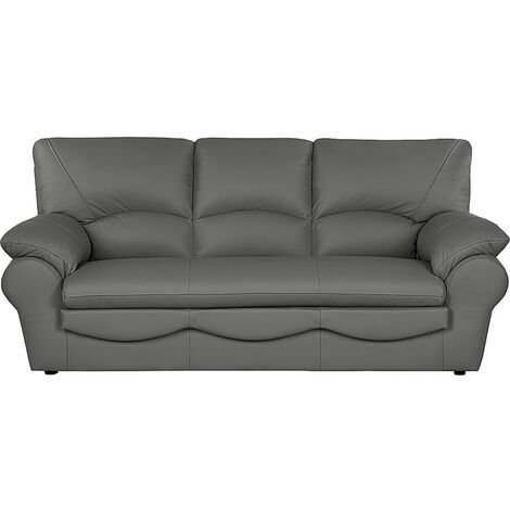 Canapé 3 places en 100% tout cuir italien vachette OSATIS, couleur gris foncé (1/5)