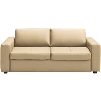 Canapé 3 places convertible en cuir italien de luxe CORAIL, Beige