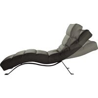 Chaise longue réglable multipositions, en cuir de luxe italien, SWEET, gris foncé