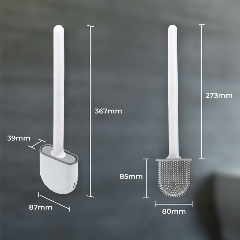 2x Scopino per WC in silicone Scopino per WC sterile 2 in 1 per montaggio a  parete