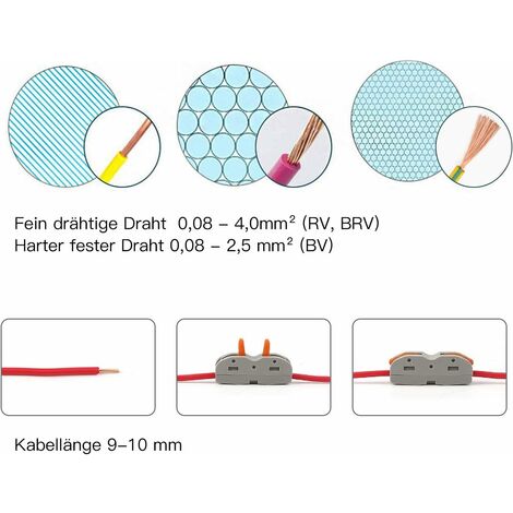 ZOLGINAH Connettori elettrici rapidi a leva, terminali autocolleganti, 1  filo, 2 ingressi e liberamente combinabili, assortimento