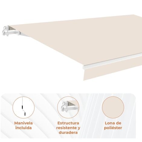 Tenda da sole manuale completa 4x2,5m Smartsun Ecru in poliestere