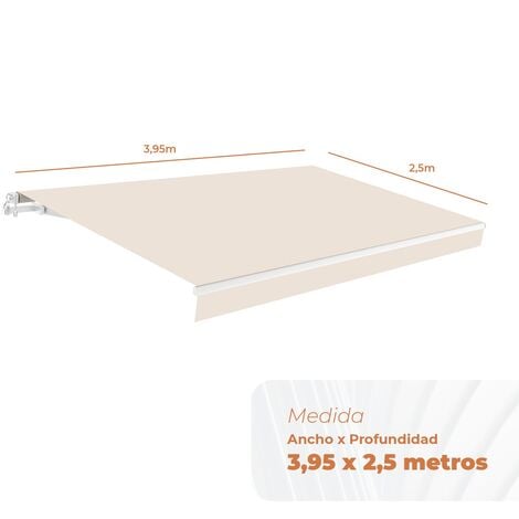Tenda da sole manuale completa 4x2,5m Smartsun Ecru in poliestere