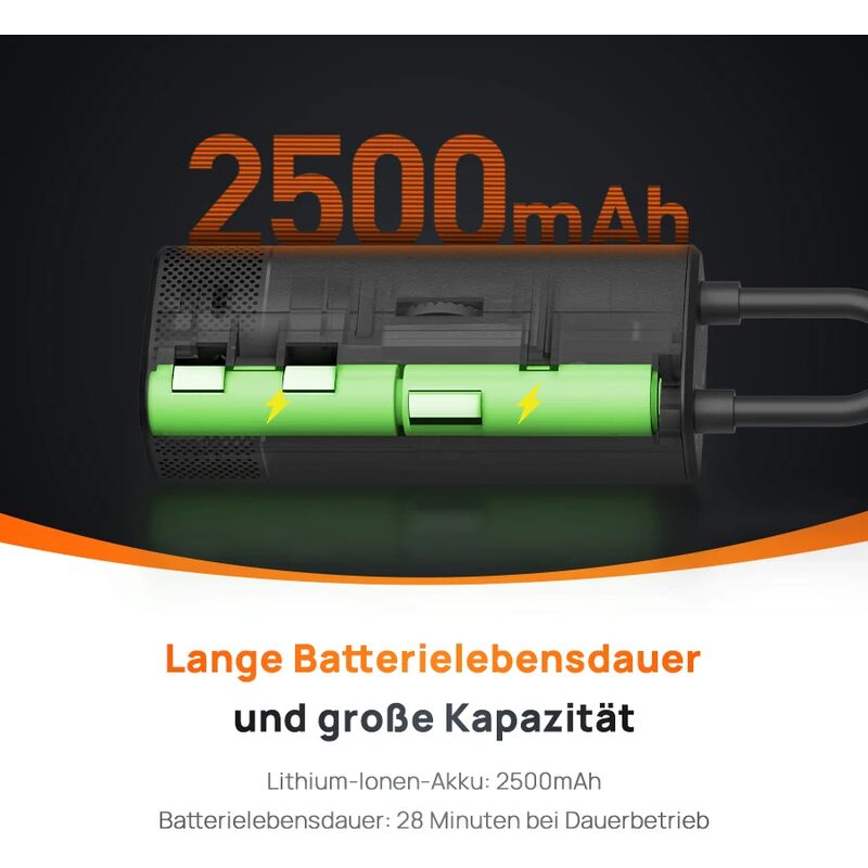 70mai Tragbarer Auto-Luftkompressor schwarz TP05 12V Wiederaufladbare  Batterie 2500mAh Digitaler Reifenfüller LED-Lampe Für Fahrrad/