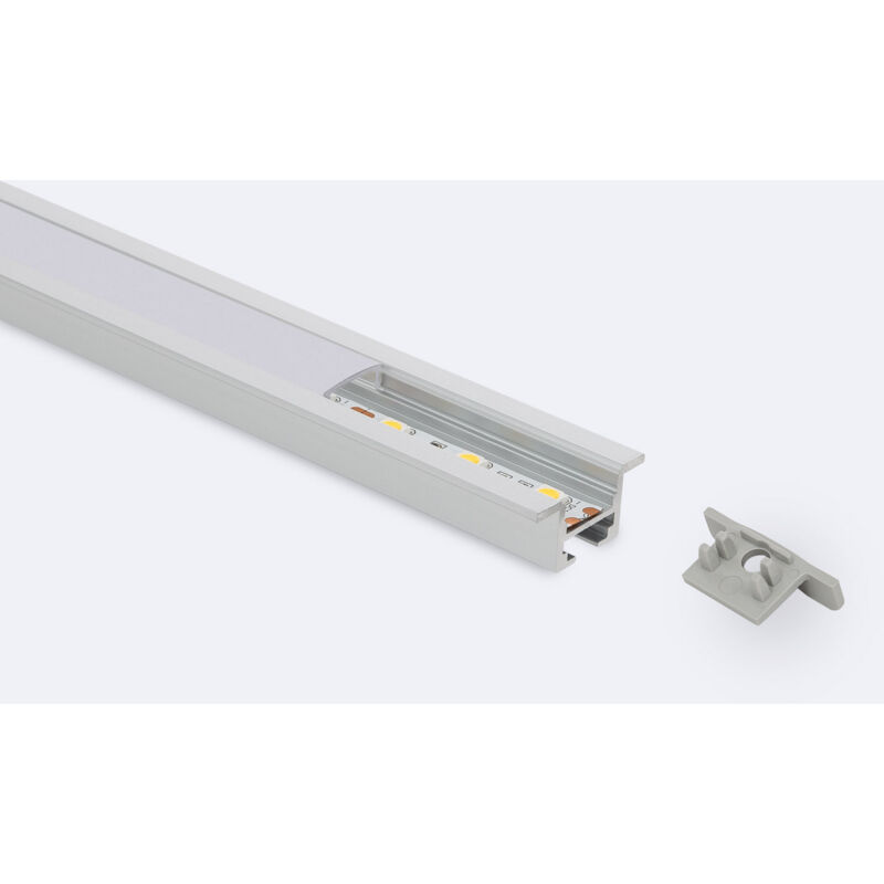 Profil aluminium droit pour ruban LED - 1m - Lot de 2