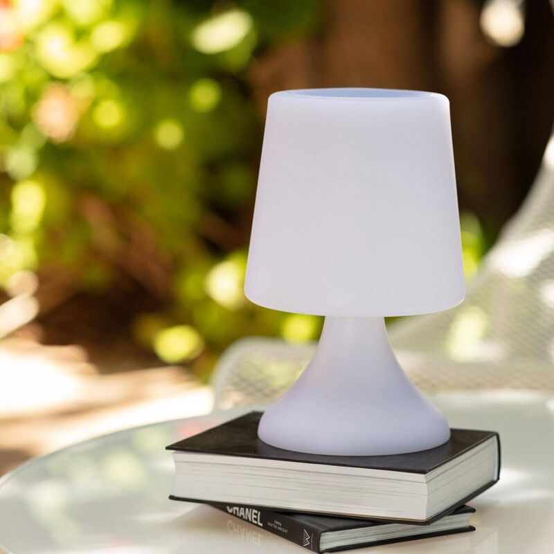 Lampe à Poser LED Extérieure Portative Uyoga RGBW avec Haut-Parleur  Bluetooth et Batterie Rechargeable USB BlancLi-ion