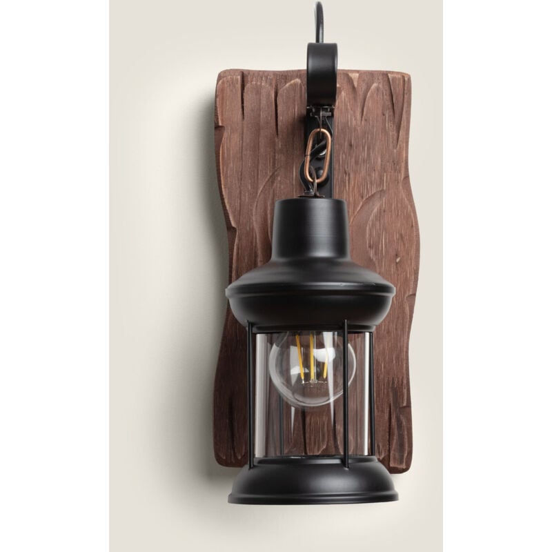 Lampe Murale Bois et Métal Fanala Noir 2