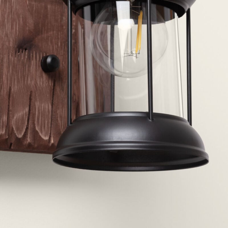 Lampe Murale Bois et Métal Fanala Noir 4