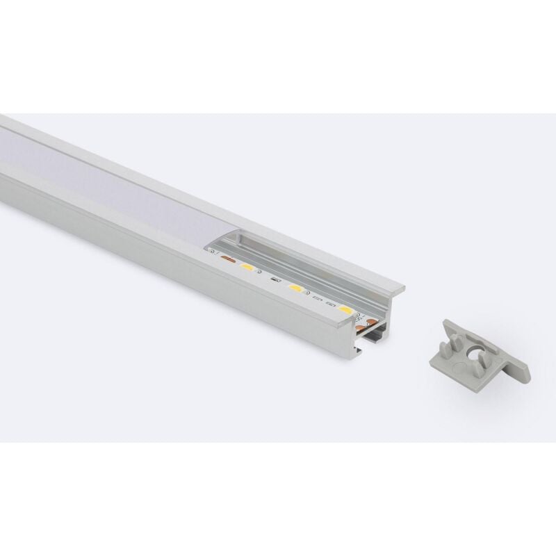 Profil LED encastrable 1m long 12mm large avec plexi