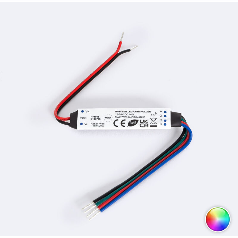 Mini variateur/stroboscope + télécommande sans fil pour LED (12-24 V