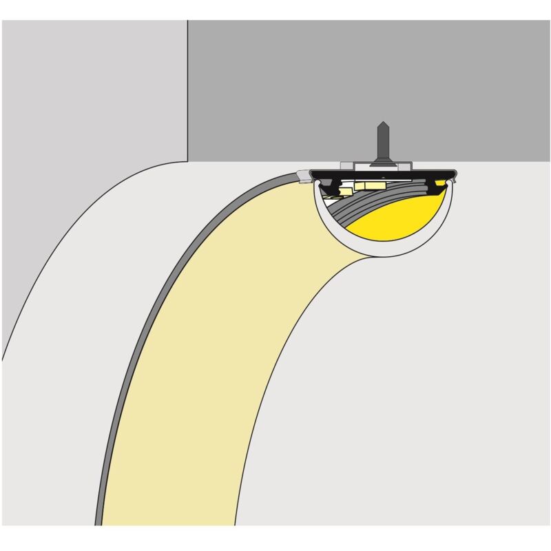 Profilé alu ruban led 1m (étroit) pour ruban LED 12mm 17x8mm