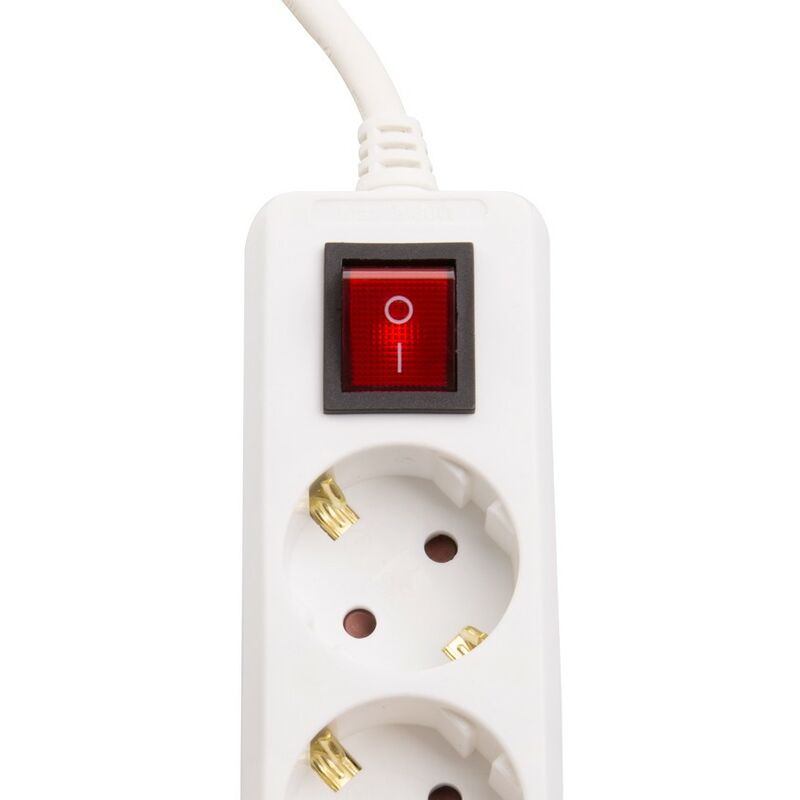 Ingelec Rallonge électrique de 3 Prises & 1.5 Mètres long du câble,  Multiprise (3 prises+T) avec interrupteur à prix pas cher