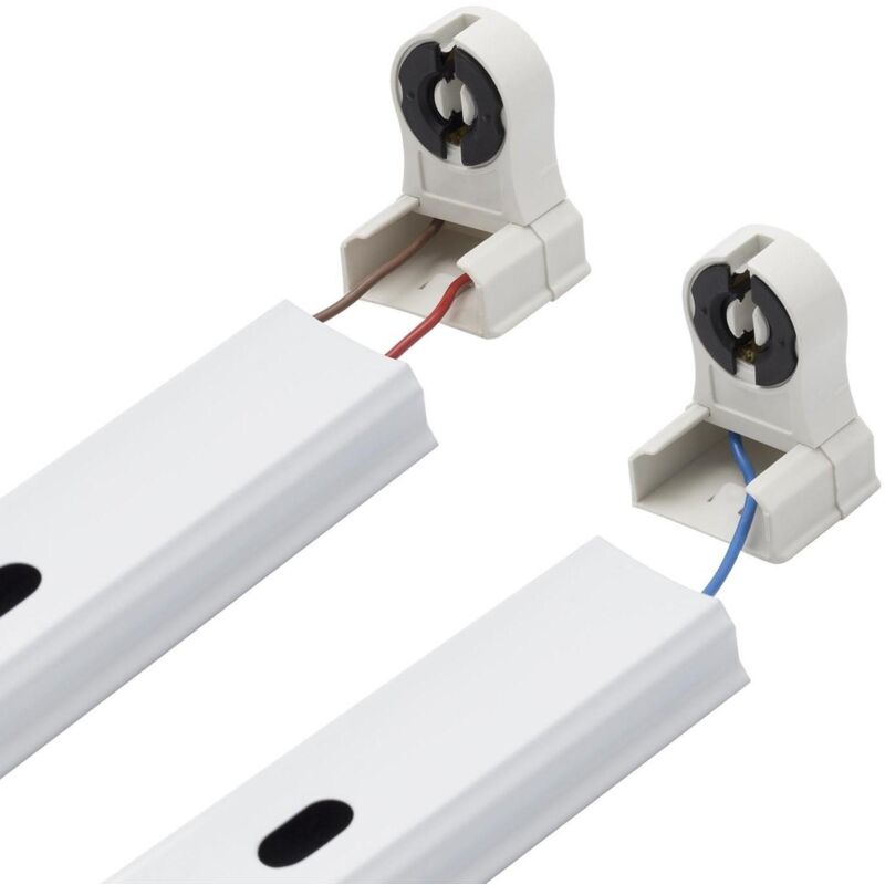 2 Clips de Fixation Aluminium pour Tube LED T8 - Ledkia