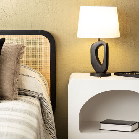 Lampe à Poser Bois Cave ILUZZIA Noir