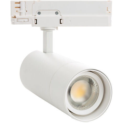 Spot LED sur Rail Triphasé 40W Wild CCT Sélectionnable Multiangle 24-60º Blanc