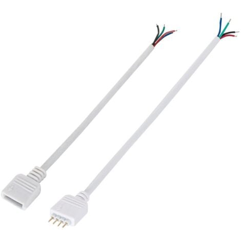 Duo Connecteurs Mâle/Femelle Controleur Ruban LED 12/24V RGB Blanc