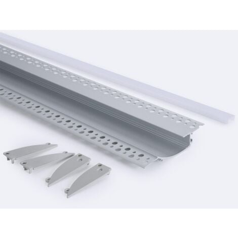 Profilé Aluminium Encastré dans Plâtre / Placo 2m pour Ruban LED - Ledkia