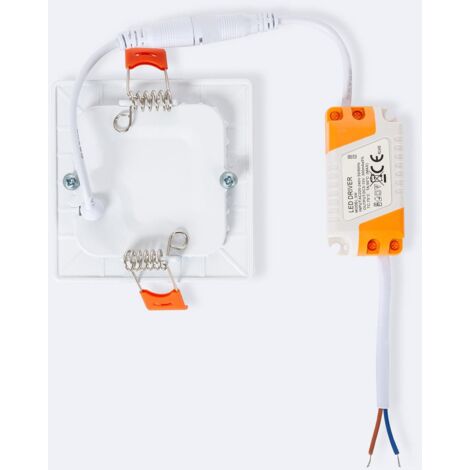 Dalle LED Carrée Extra-Plate 18W LIFUD Coupe 205x205mm Argentée 4000K Blanc Neutre