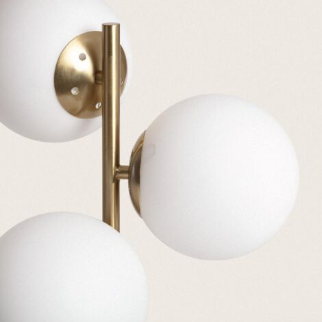 Lampe à Poser Métal et Verre Moonlight Brass 3 Spots Doré