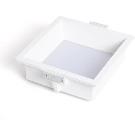 Collerette Downlight LED Intégration Plâtre/Pladur Carrée 18W Coupe 283x283 mm UGR17 2700K Blanc chaud (1/3)