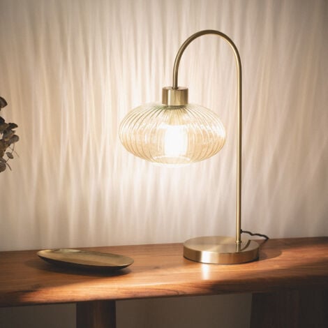 Lampe à Poser Métal et Verre Basile Ambre