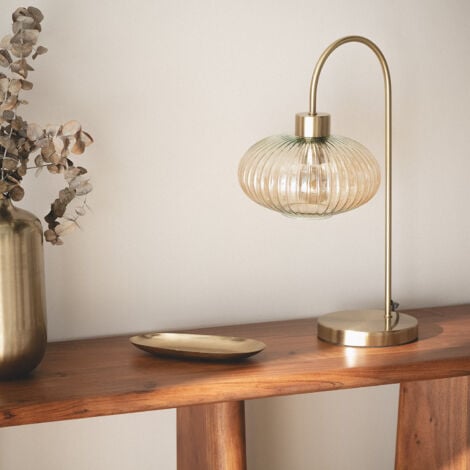 Lampe à Poser Métal et Verre Basile Ambre