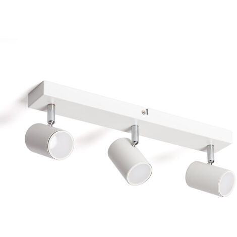 Plafonnier Orientable Métal 3 Spots Wuedy Blanc (1/5)