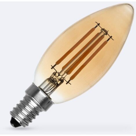 Ampoule LED Filament E14 4W 470 lm C35 Bougie Gold No Flicker 2700K Blanc chaud