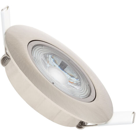 Spot Downlight LED 5W Orientable Rond Coupe Ø 68 mm Nickel Brossé 4000K Blanc neutre (1/4)