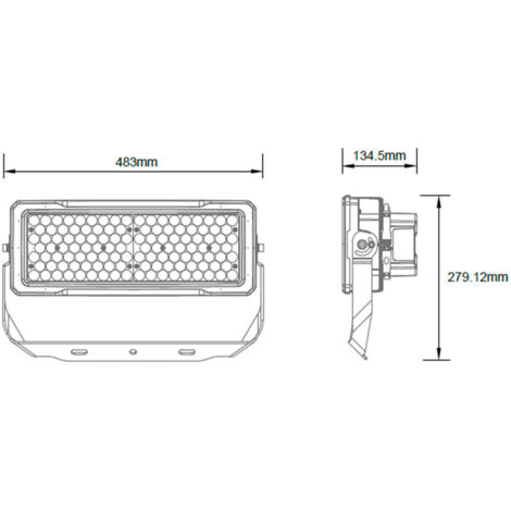 Projecteur LED Stadium Professionnel  300W 170lm/W IP66 INVENTRONICS Dimmable 0-10 V Blanc Froid 5000K 60º