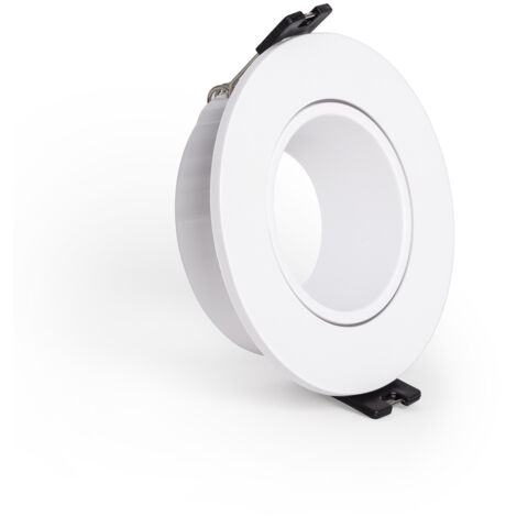 Collerette Downlight Conique Faible UGR Noir pour Ampoule LED GU10/GU5.3 Coupe Ø 70mm Blanc