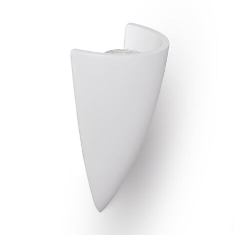 Applique murale Lindby Ornela, blanc, plâtre, hauteur 29,5 cm