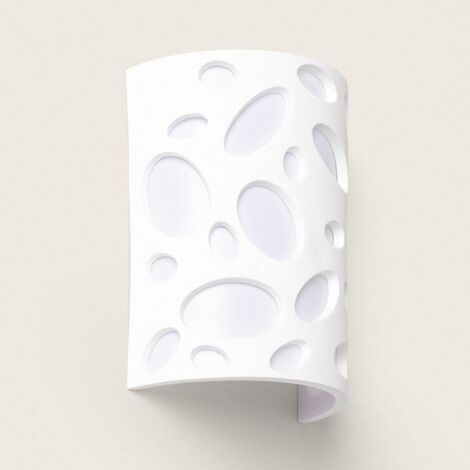 Applique Murale Angle Plâtre Blanc Verre Sablé IP20 - Design Mykonos