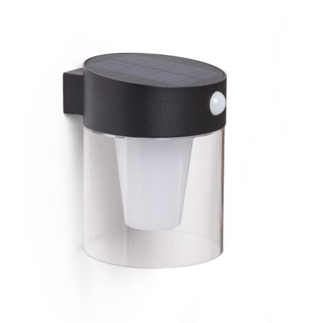 Applique Murale Extérieure Solaire LED 1,5W Aluminium avec Détecteur de Mouvement Efren Noir (1/5)
