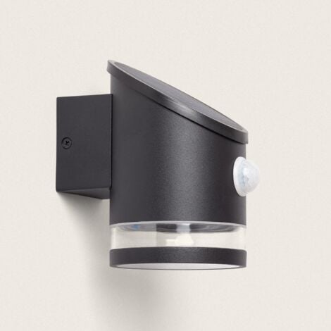 Applique Murale Extérieure Solaire LED Aluminium avec Détecteur de Mouvement Eddan Noir